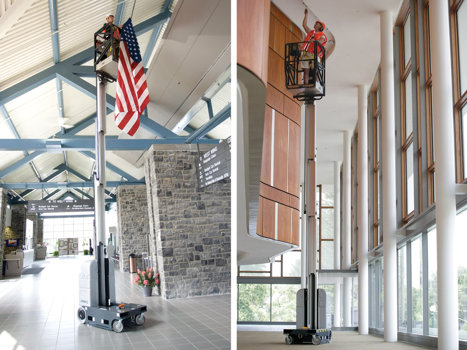 jlg 20mvl driveable vertical mast lift application