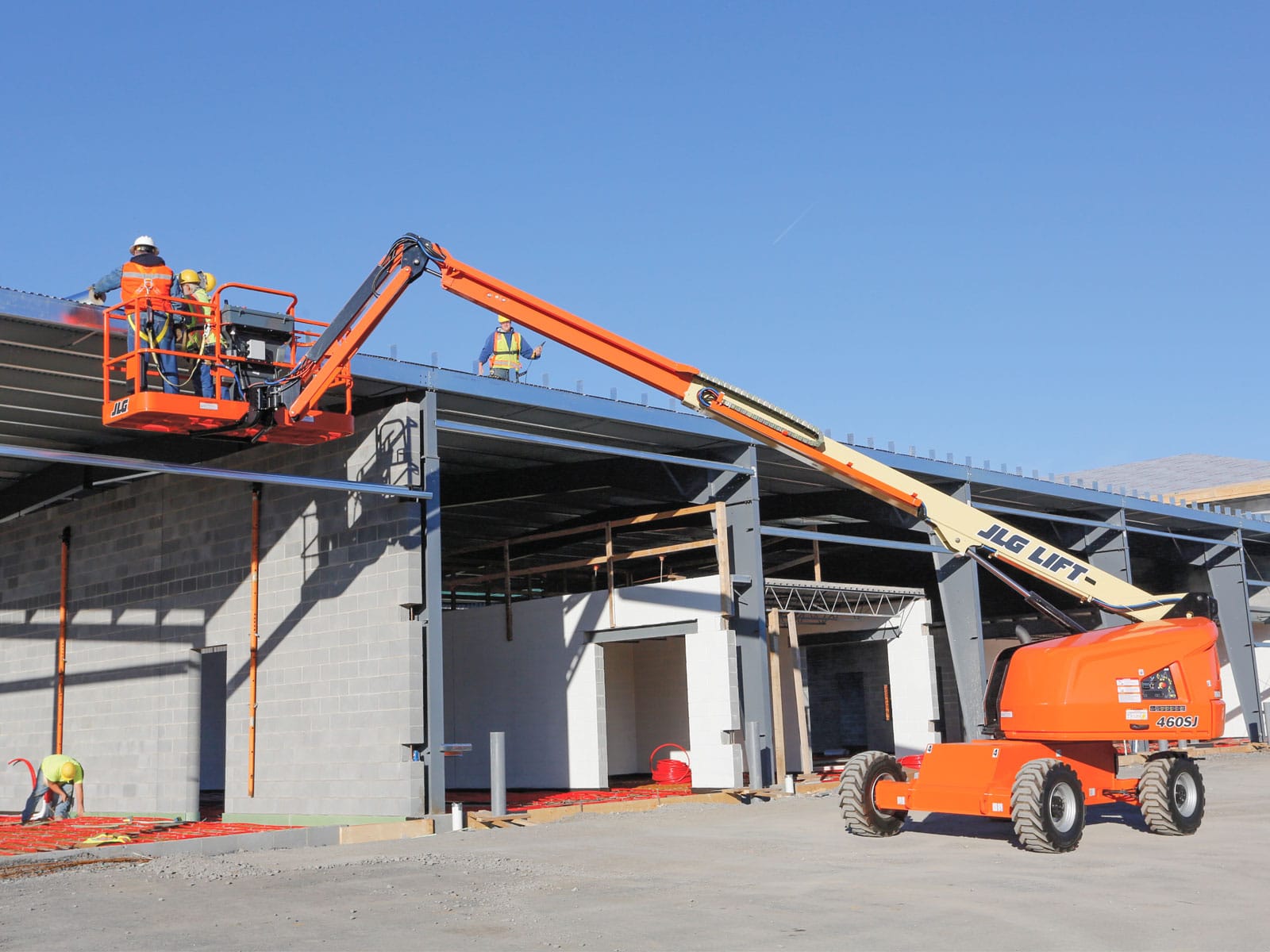 jlg 460sj telescopic boom lift construction application