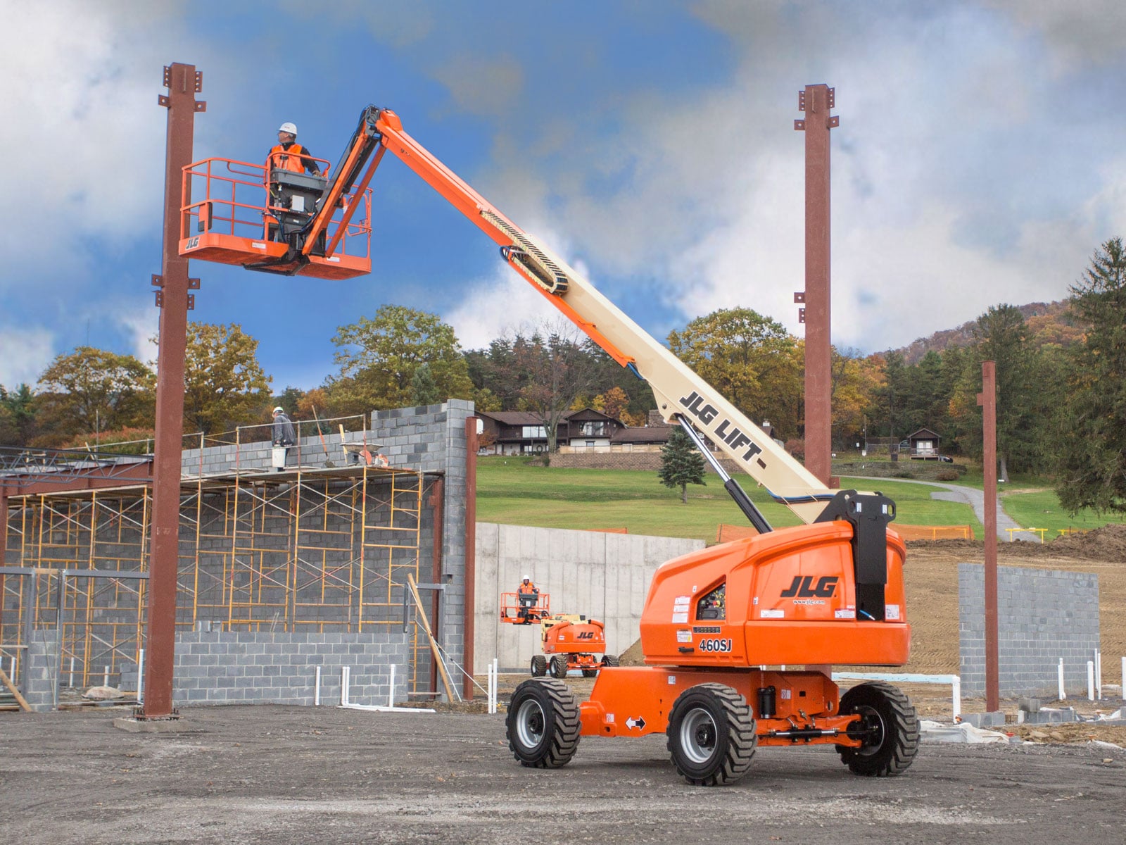 jlg 460sj telescopic boom lift application
