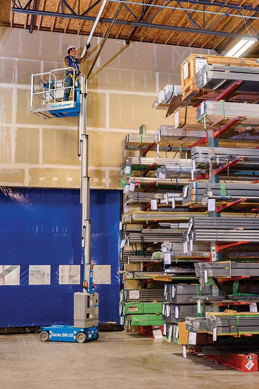 genie runabout gr-20 vertical mast lift application