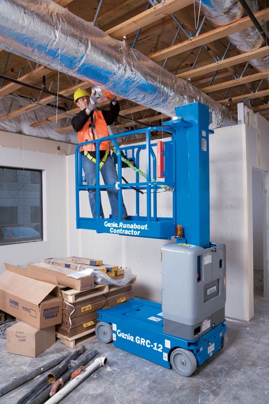 genie runabout contractor grc-12 vertical mast lift application