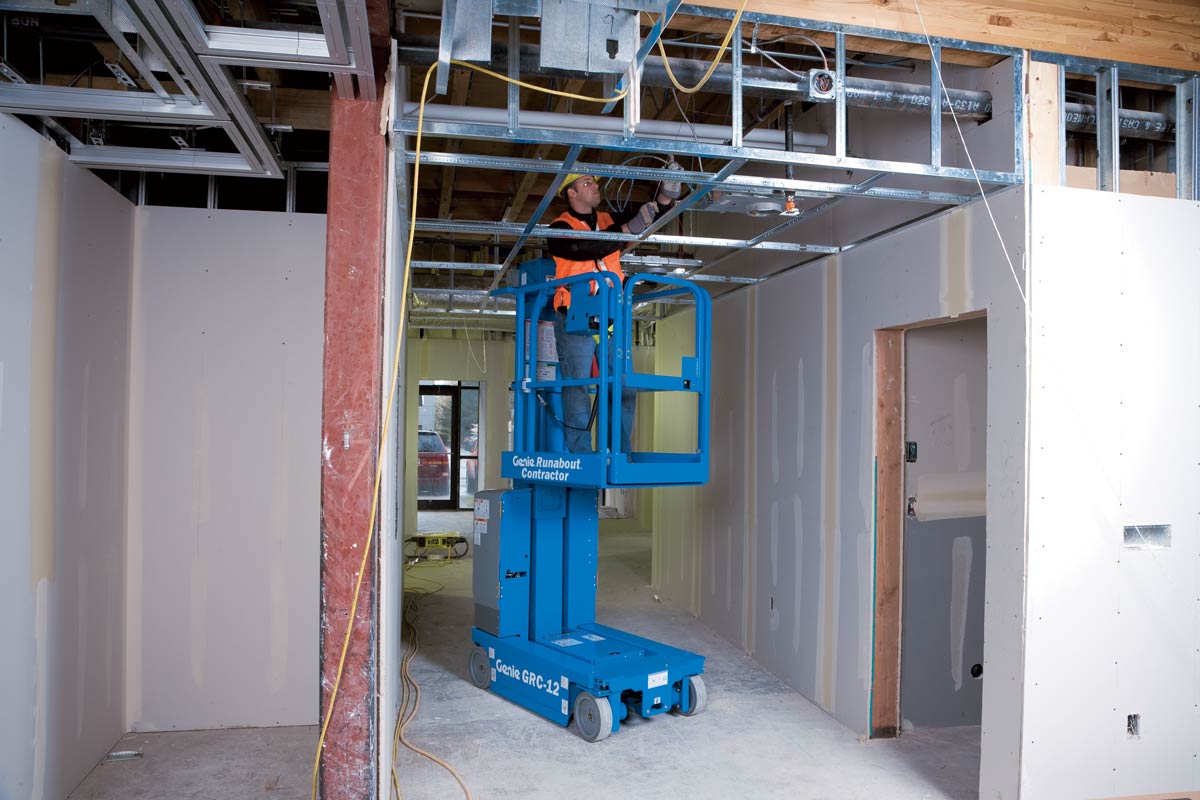 genie runabout contractor grc-12 vertical mast lift application