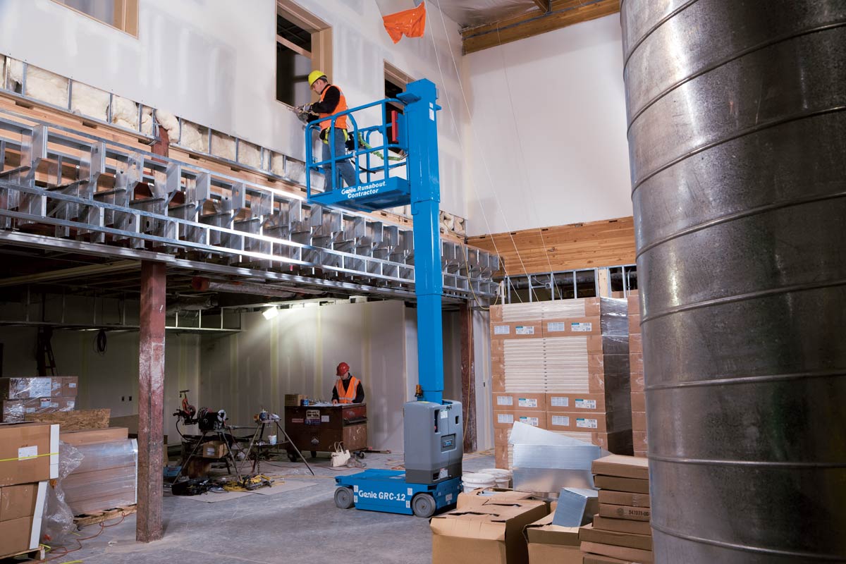 genie runabout contractor grc-12 vertical mast lift application