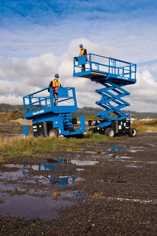genie 4069 rt rough terrain scissor lift application