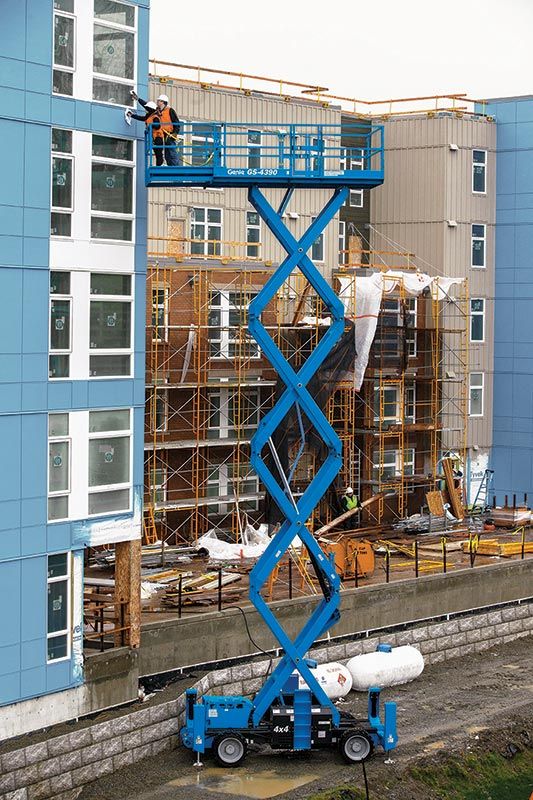 genie gs-4390 rt rough terrain scissor lift application