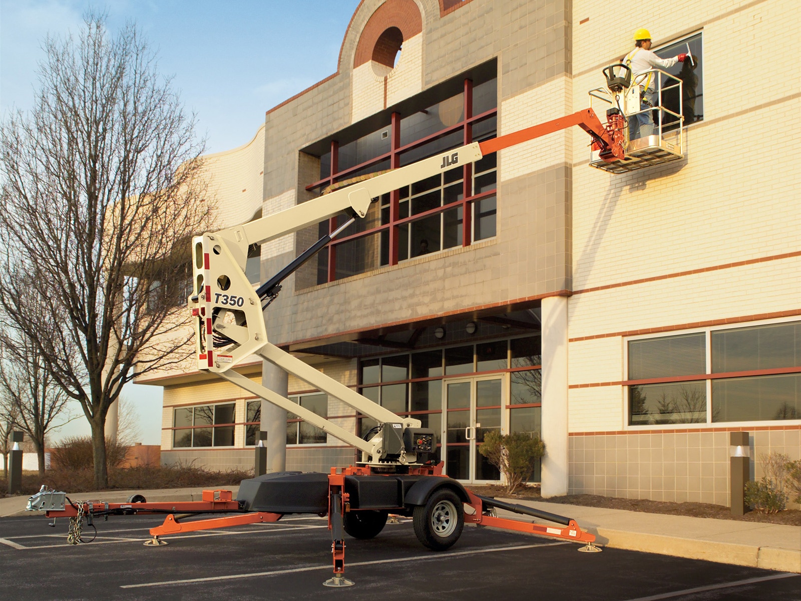 jlg t350j towable boom lift application