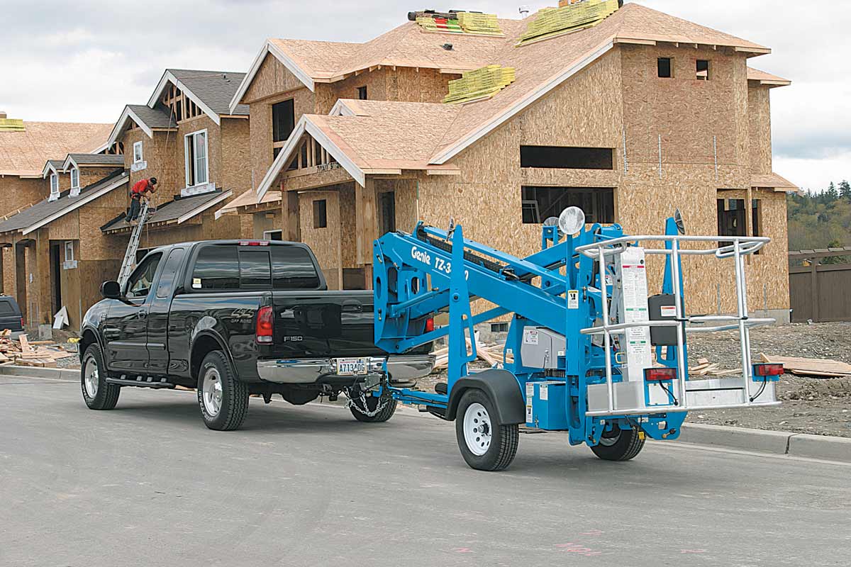 genie tz-34/20 trailer mounted boom lift application