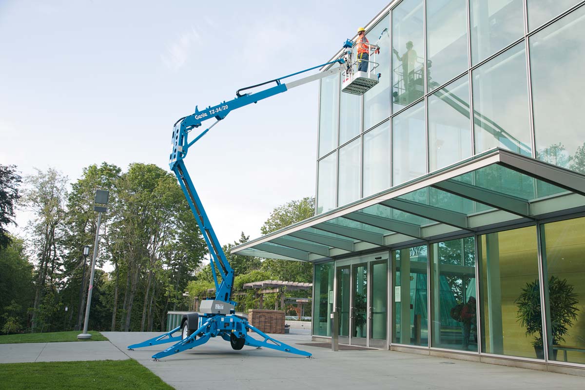 genie tz-34/20 trailer mounted boom lift application
