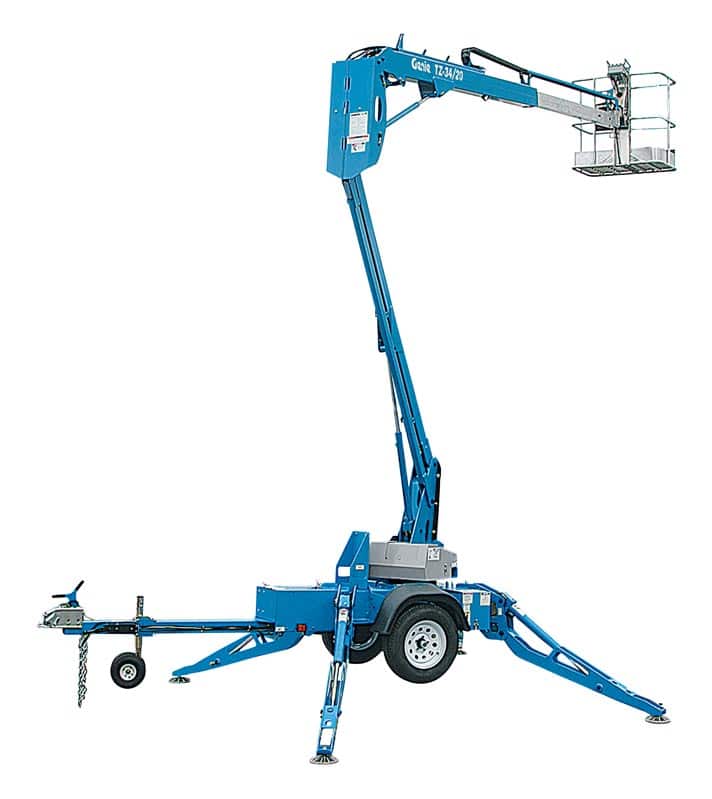 genie tz-34/20 trailer mounted boom lift