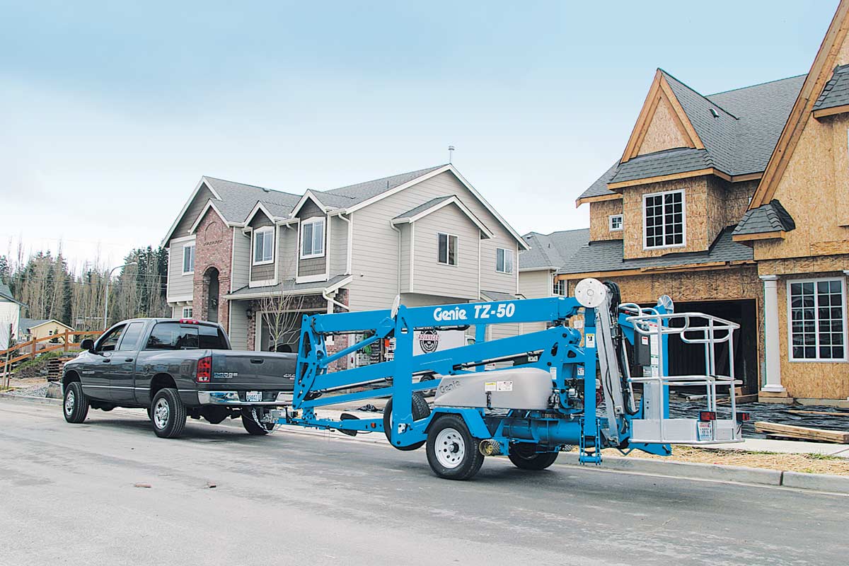 genie tz-50 trailer mounted boom lift application