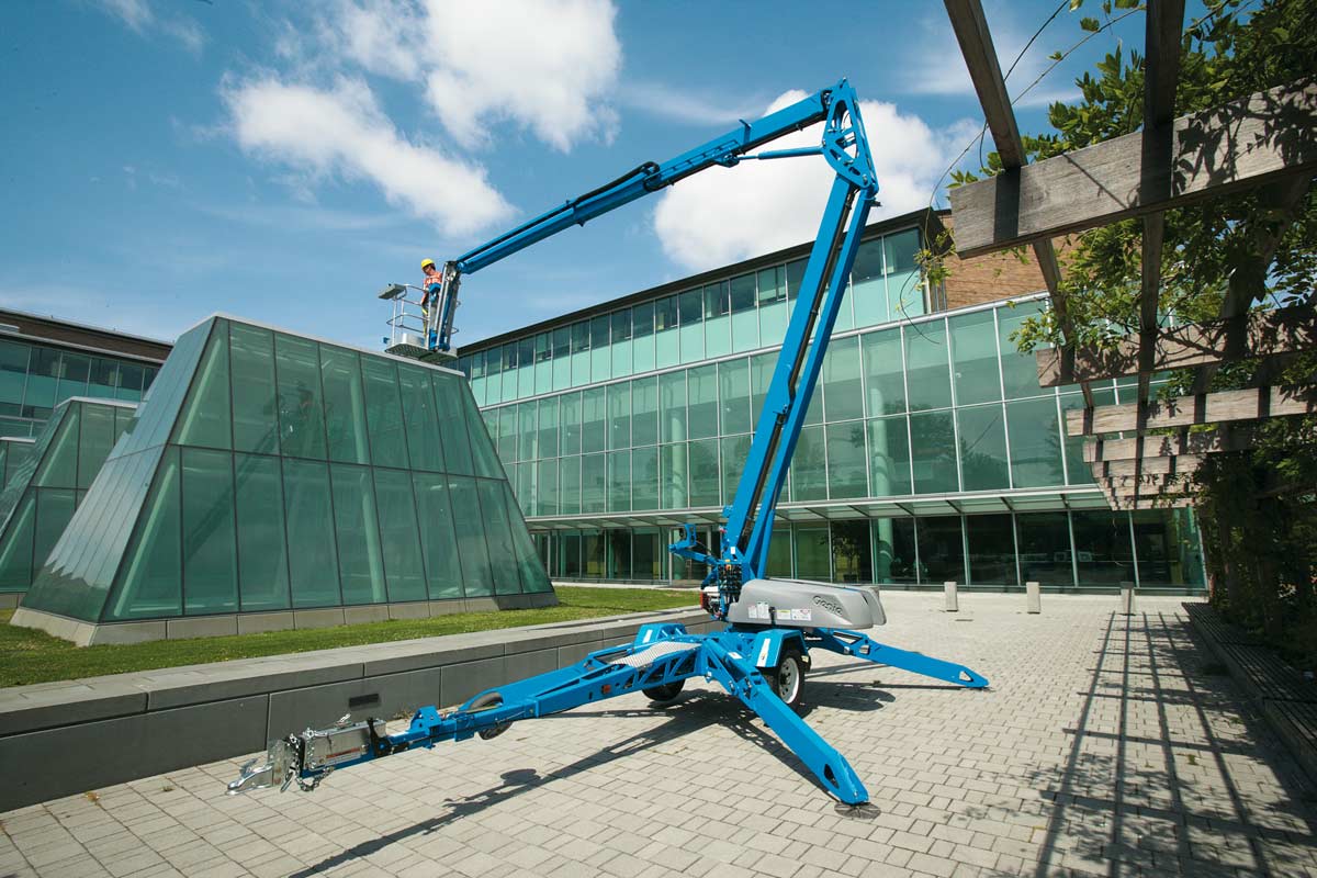 genie tz-50 trailer mounted boom lift application
