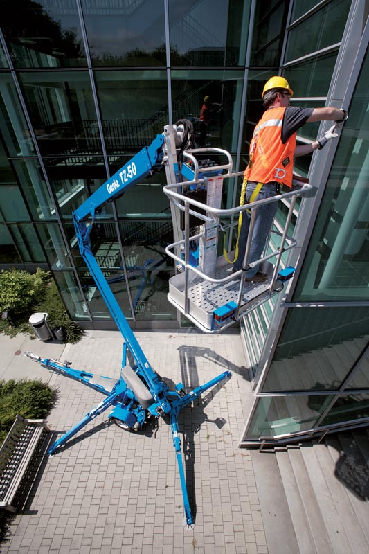 genie tz-50 trailer mounted boom lift application