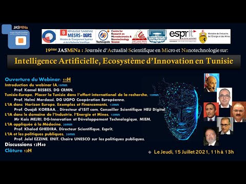 19ème JASMINA; Intelligence Artificielle, Ecosystème d'Innovation en Tunisie