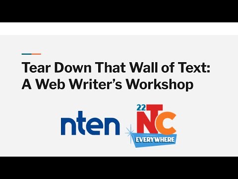 2022 Nonprofit Technology Conference - Tear Down That Wall Of Text