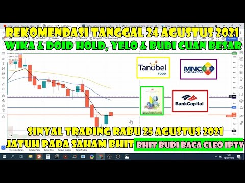  Sinyal Rabu 25 Agustus 2021 Rekomendasi saham scalping trading Hari BHIT BUDI BACA CLEO IPTV ZBRA