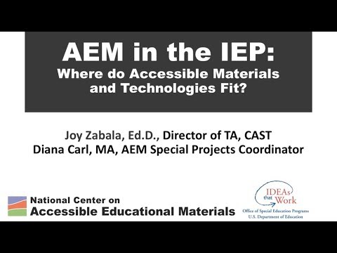 AEM in the IEP: Where Do Accessible Materials and Technologies Fit?