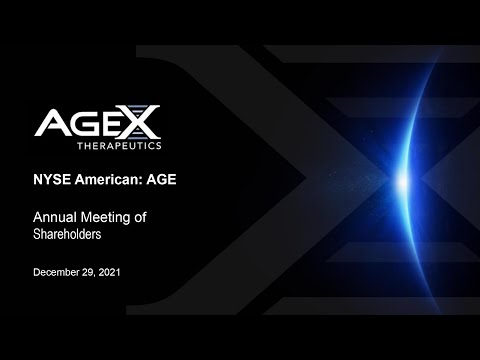 AgeX 2021 Corporate Update