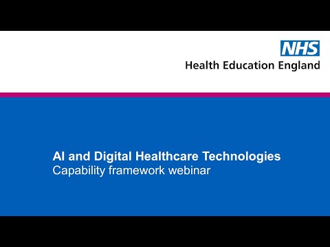 AI and Digital Healthcare Technologies Capability framework webinar