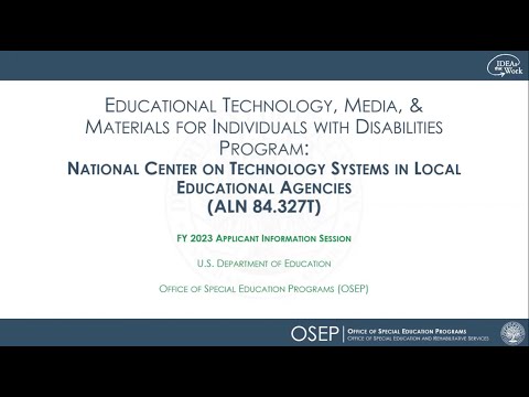 ALN 84.327T - National Center on Technology Systems in Local Education Agencies FY 2023