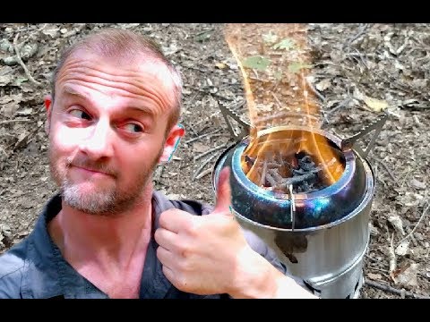 August Bushcraft All dayer - OHuHu stove, birch bark & flint, char wood, pancakes.