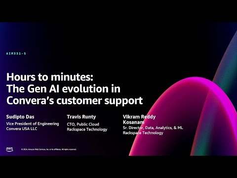 AWS re:Invent 2024 -Hours to minutes: The gen AI evolution in Convera's customer experience (AIM331)