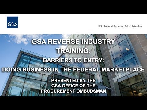 Barriers to Entry / Doing Business in the Federal Marketplace