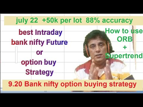 Best Bank Nifty Intraday Trading Strategy 9.20 option buying 80% accuracy 50k per lot profit in July