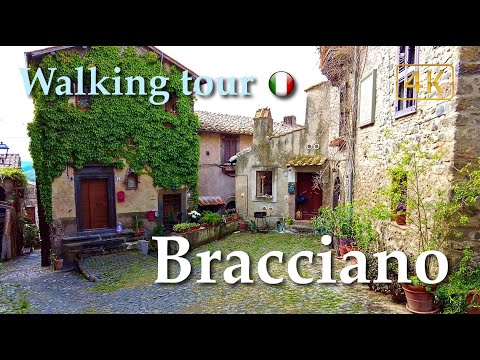 Bracciano, Italy【Walking Tour】With Captions - 4K