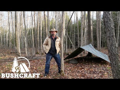 Bushcraft: Building a Bushcraft Camp - Scouting a location, building a temporary shelter & fire pit