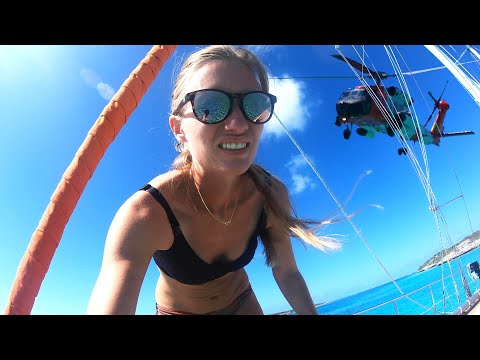 Buzzed by the US COASTGUARD chopper! - Sailing Vessel Delos Ep. 278