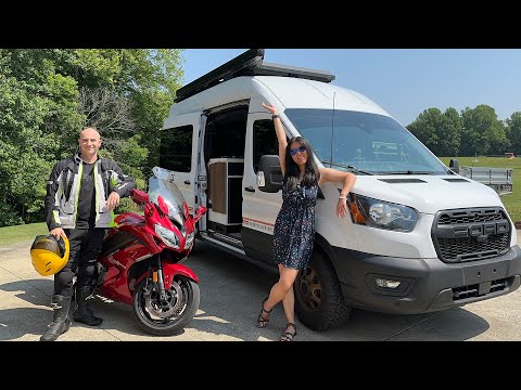 Camper Van vs Motorcycle Trip to the Lake for a Weekend Campout
