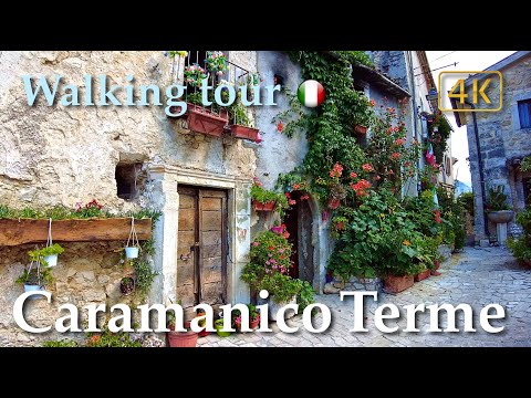 Caramanico Terme (Abruzzo), Italy【Walking Tour】With Captions - 4K