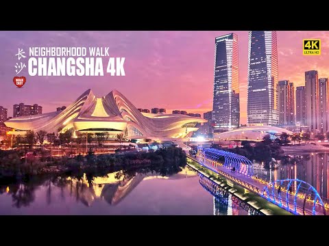 Changsha Neighborhood Walk | Living In Balance With Nature | Housing In China | 4K HDR | 长沙 | 梅溪湖