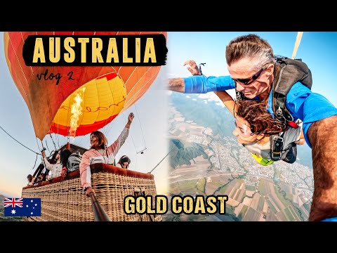 Exploring GOLD COAST in AUSTRALIA  | Amusement park, hot air balloon, surfing & more! Ep 2