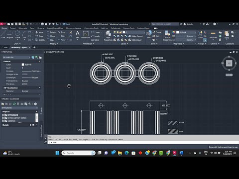 Front elevation and Plan in full section of 33kv to 400v 3PH TRANSFORMER in AutoCAD Electrical