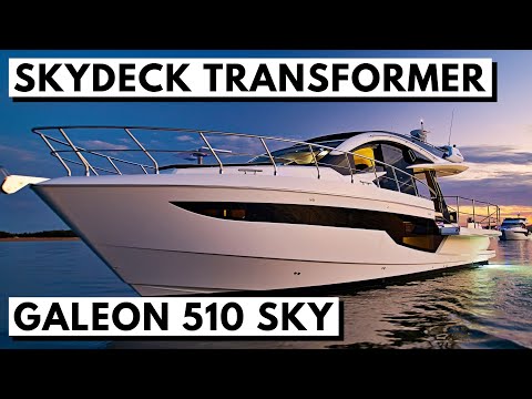 GALEON 510 SKY MOTOR YACHT TOUR / Skydeck Coastal Cruiser Liveaboard Luxury Power Yacht