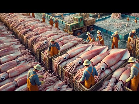 How Korean Fishermen Process Millions Of Squid, Mackerel, And Pollock In The Factory