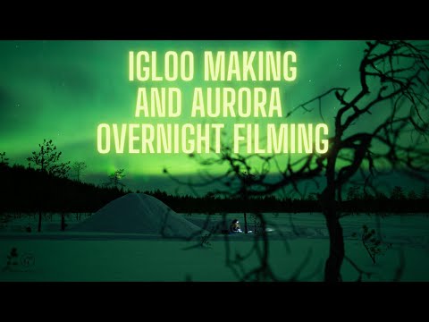 Igloo making for Northern Lights filming night in Lapland