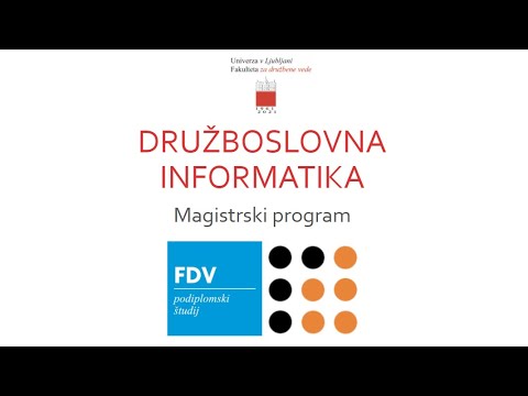 Informativni dan 2021 - Družboslovna informatika, 2. stopnja (FDV)
