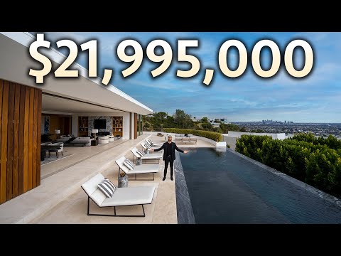 Inside a $21,995,000 HOLLYWOOD HILLS Modern Mega Mansion with The Best Views of LA!