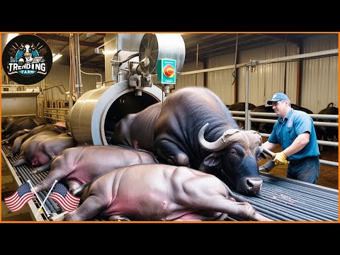 Inside a High Tech Buffalo Factory – From Farm to Fresh Meat | Processing Factory #buffalo