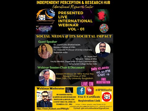 IPRH INTERNATIONAL WEBINAR  (Social Media & Its Societal Impact)