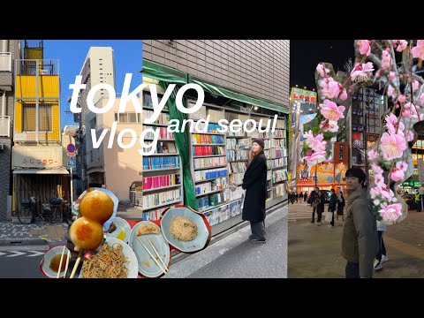 JAPAN AND KOREA VLOG  my husband's first trip to tokyo, a week in my life in seoul, bookstores