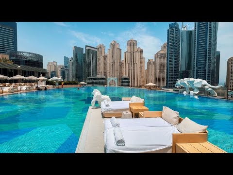 JW Marriott Marina Dubai | Luxury Waterfront Marina Dubai Views(full tour in 4k)