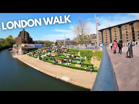 London Walk On A Sunny Day 4k | Granary Square | Westminster Bridge | South Bank | Millennium Bridge