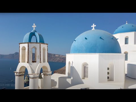 Oia village walk in Santorini island, Greece