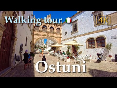 Ostuni (Puglia), Italy【Walking Tour】With Captions - 4K