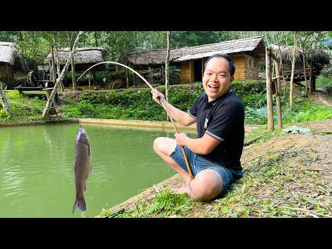 Primitive Skills: Fishing a big fish in a pond with a self-forged fishing hook, Results after 1 year