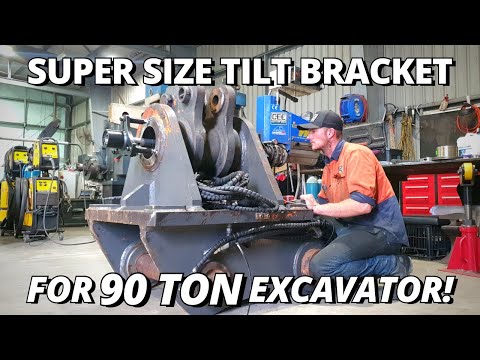Repair SUPER SIZE Tilt Bracket for 90T Excavator | Line boring & Machining