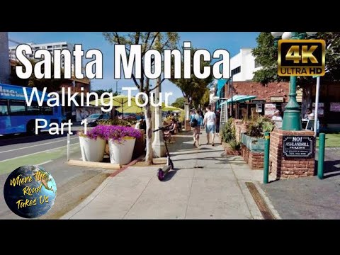 Santa Monica Walking Tour in 4K - With Captions - Part 1